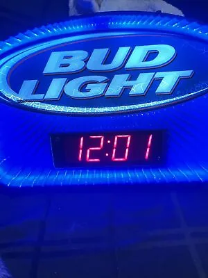 Vintage Bud Light LED Indigo Clock Neon 2004 • $35