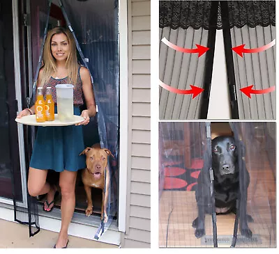 Magnetic Mesh Screen Door - Walk Through Hanging Screen Door Bug Sliding Screen • $11.95