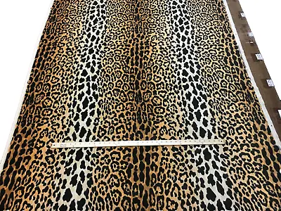 Ballard Designs Serengeti Camel Leopard Velvet Fabric By The (0.5)1/2 Yard 54 W • $29.99