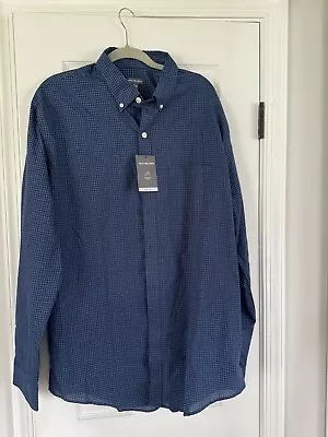 NWT Van Heusen Men's Blue Long Sleeve Button Front Shirt Size XLT 17  17 1/2 • $14.99