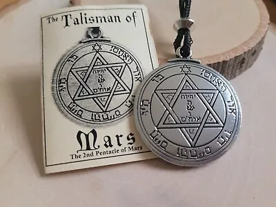 Talisman Of Mars Magic Solomon Seal Amulet Pentacle Protection Pendant Necklace • $21.95