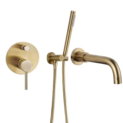 £132 • Buy Brass Bathroom Bathtub Mixer Taps Bath Filler Spout And Handheld Shower Set UK 