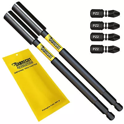 SabreCut 2x Impact Drill Driver Screwdriver Bit Holders 152mm Milwaukee DeWalt • £10.99