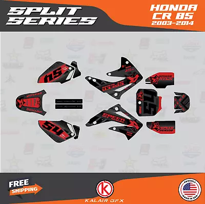 Graphics Kit For Honda CR85 (2003-2014) Split Series - Red-Shift • $148.99