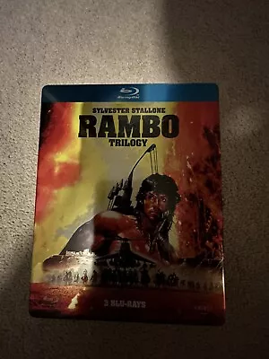 Rambo Trilogy Reg Free Blu-Ray Steelbook Mega Rare Stallone Import • £8.50