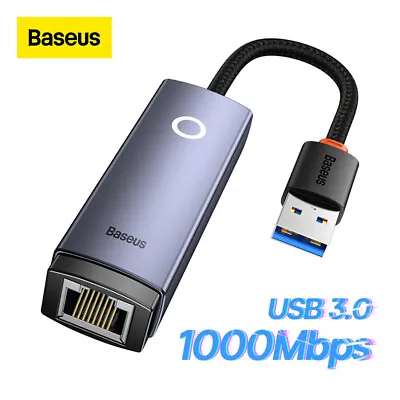 $9.99 • Buy Baseus USB Ethernet Adapter Type C USB3.0 1000Mbps To RJ45 LAN Port For Laptop