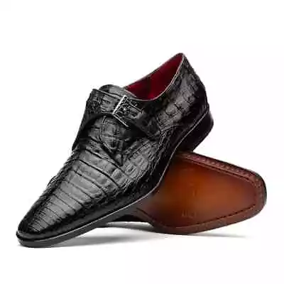 Marco Di Milano  Rovigo  Genuine Caiman Crocodile Monk Strap Dress Shoes • $695