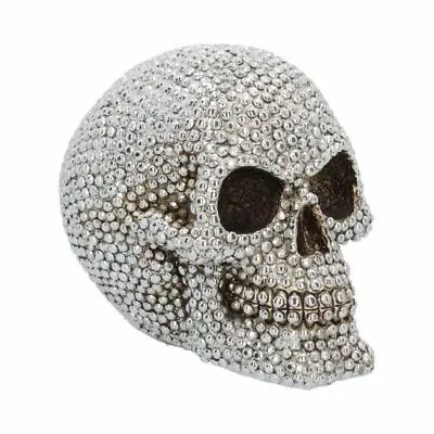 GTH002 Nemesis Now Silver Damien Hirst Type Jewelled Skull: Priceless Grin 16cm • £14.99