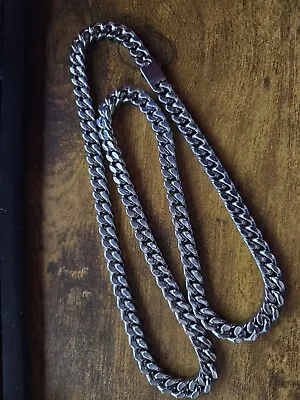 30 MEN Stainless Steel HEAVY WIDE 12mm Silver Miami Cuban Curb Chain Necklace • $8