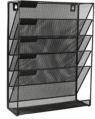 £17.49 • Buy Strong Wall Mounted 6 Tiers Magazine Literature Holder Rack Hanging File Paper