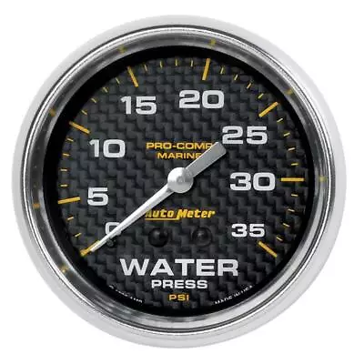 Auto Meter Water Pressure Gauge 200773-40; Marine Carbon Fiber 2-5/8  • $87.01