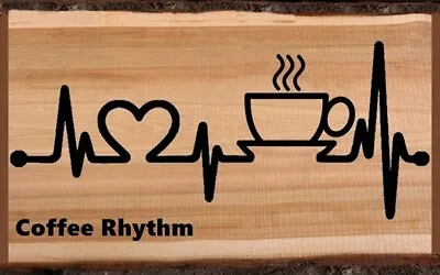 $14.99 • Buy (Coffee Rhythm) Sign Plaque Gift Heart Monitor Kitchen Test Wall Decor