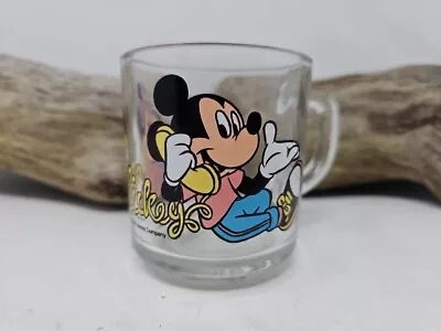 Mickey And Minnie Mouse Glass Coffee Mug - Vintage Walt Disney Mickey Mouse Cup • $7