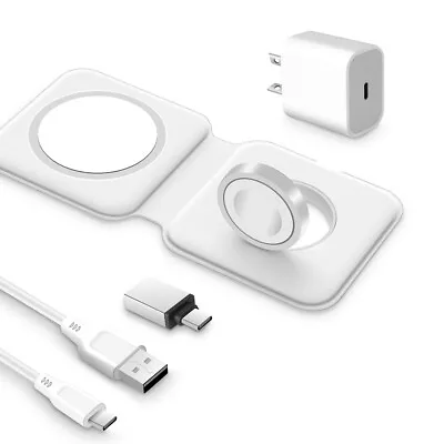 $29.39 • Buy For Apple MagSafe Duo Charger IPhone 14 12 13 Pro Max Wireless Charging Station