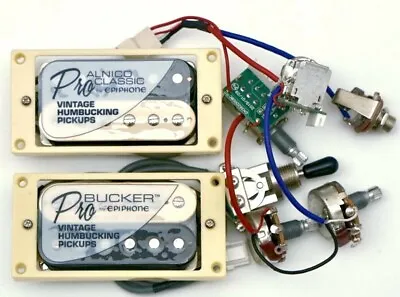 Epiphone Zebra ProBucker Alnico Pickups Pro Wiring Harness Pots&3 Way Switches • $39.90