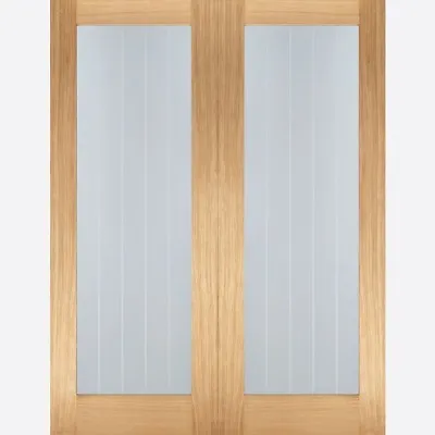 LPD Internal Oak Mexicano Clear Glazed Rebated Pairs Doors • £159.99