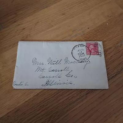 Vintage 1921 Personal Letter & Envelope With 2 Cent Stamp • $1.49