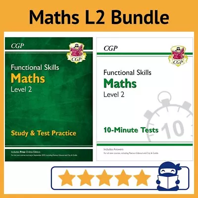 Functional Skills Maths Level 2 - Study Practice & Tests With Answers - CGP NEW • £16.95