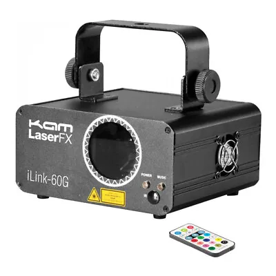 Kam ILink 60G Green Laser Lighting Effect 40mW DJ Light Disco Inc IR Remote • £116