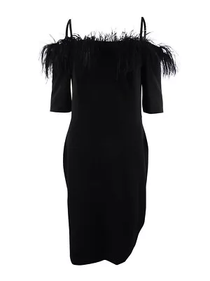 $139.99 • Buy Calvin Klein Women's Plus Size Off-The-Shoulder Faux-Feather Dress