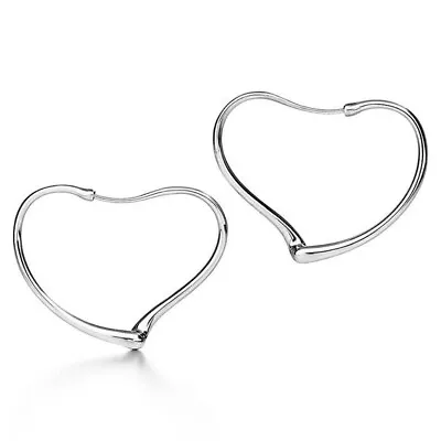 Tiffany & Co. Earrings Elsa Peretti Open Heart Hoop Earrings Large Size 50mm • $475