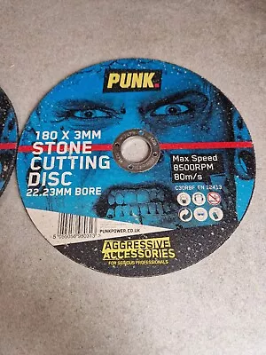 2 X PUNK Stone Cutting Discs - Sizes 180 X 3MM • £3.51