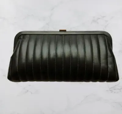 [Rank B] CHANEL Vintage Mademoiselle Lambskin Clutch Bag Black JAPAN • $1149.99
