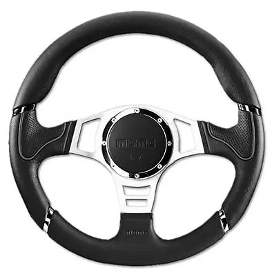 Momo Steering Wheel Millenium Sport 350mm Black Leather With Grey Accents • $416.76