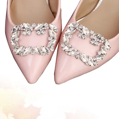 £9.24 • Buy  Crystal Charms Shoe Buckle Detachable Square Rhinestone Clips