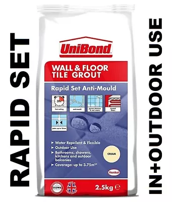 2.5kg!!! Smooth Finish Grout Wall Floor Tile Mould Resistant Bag Bathroom  • £6.75