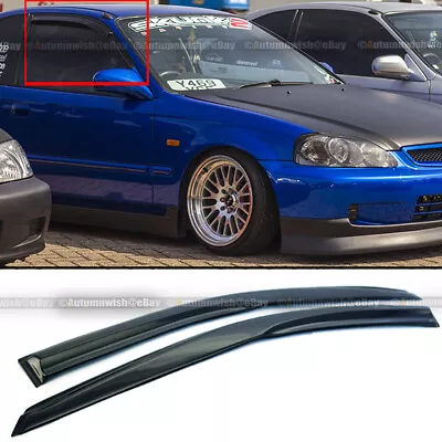 For 96-00 Honda Civic 2DR Coupe Mugen Style 3D Wavy Black Tinted Window Visor • $29.99