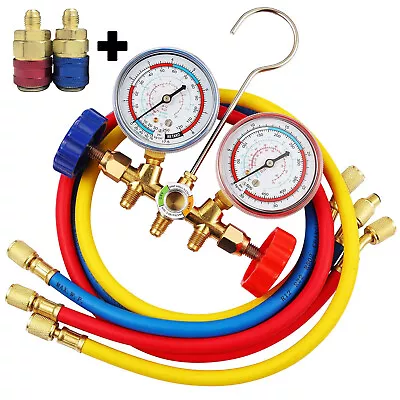 Manifold Gauge Set A/C Recharging Hose For R134-A R-22 R-404A Refrigeration N8W0 • $30.99