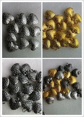 30 Love Heart Charms Pendants Silver Tibetan Silver  Gold 15mm - 18mm Crafts  • £3.99