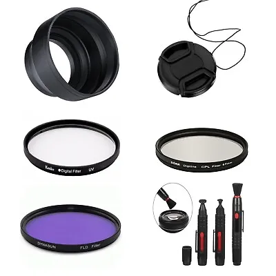 52mm Camera Bundle Collapsible Lens Hood Cap UV CPL FLD Filter For Nikon Lens • $28.04