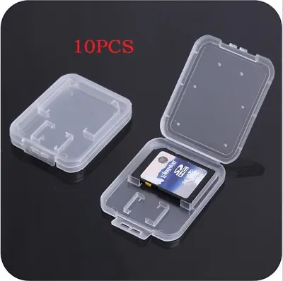 10Pcs Micro SD SDHC Memory Card Case Holder Box Storage Hard Plastic Transparent • $5.90