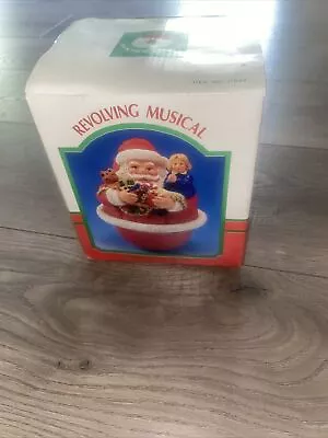 Vintage Kurt S Adler Inc Santa's World RolyPoly Revolving Musical Santa Taiwan • $24.99