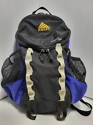 $60 • Buy Kelty Whitney 1900 Backpack Black Nylon Blue Black Grey W/ 2 Liter Hydro Rare