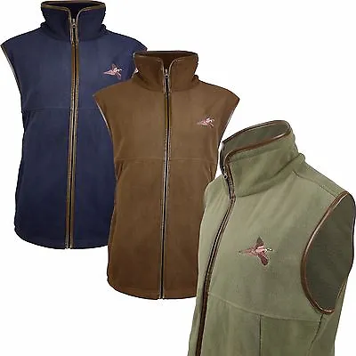 Pheasant Embroided Fleece Gilet Shooting Body Warmer Vest Hunting Jumper 002 • £19.99