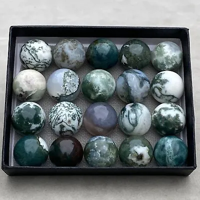 20pcs Wholesale Natural Aquatic Agate Ball Quartz Crystal 15mm Sphere+box Reiki • $21.35