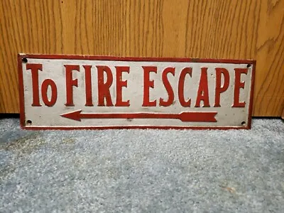 Rare Antique Vintage Brass Bronze To Fire Escape Sign Department Store Gas Oil • $450