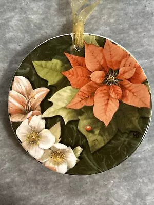 Demdaco Poinsettia ￼ Mini Plate Ornament Natures Journey Marjolein Bastin 2009 • $8.01