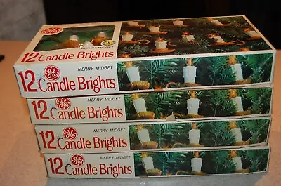 $38.95 • Buy 4 SETS Lot 1960 12 GE MERRY MIDGET CANDLE BRIGHTS VINTAGE CHRISTMAS TREE LIGHTS