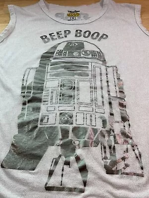 Women’s Disney Parks Star Wars R2D2 Tank Top Says BEEP BOOP Size L—Awesome!!- • $19.99