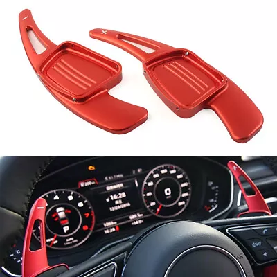 Steering Wheel Shift Paddle Shifter For Audi A3 A4L A5 A6L S3 S4 Q2 Q5L Q7 Red • $38.14