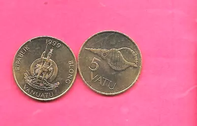 Vanuatu Km5 1999 5 Vatu Uncirculated-bu Unc-bu Mint Older Coin • $2.55