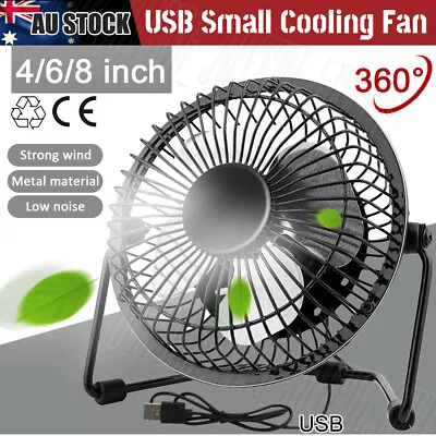 4inch / 6inch / 8inch Portable Mini USB Small Cooling Fan Desk Desktop Cooler AU • $13.25