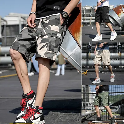 Men Fashion Casual Cargo Shorts Pants Multi Pockets Chino Summer Beach Trousers • $16.99