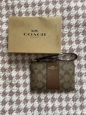 Coach Khaki Brown Saddle Purse New Originally Boxed 2019 • £39.99