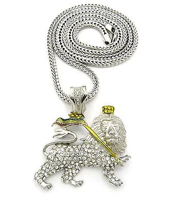 Rasta Lion Pendant With 36  Franco Chain • $39.99