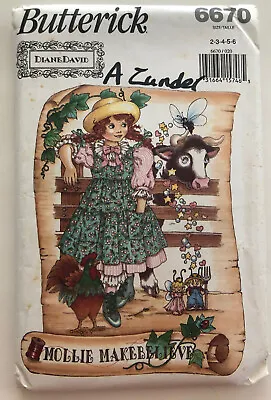 $7.19 • Buy Vintage Butterick Pattern 1993 #6670 Children's Dress Size 2-3-4-5-6 Uncut